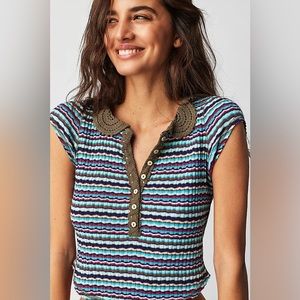 Free people one way baby polo tee size large